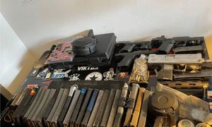 Seized guns and ammunition destined for are put on show by US authorities. 