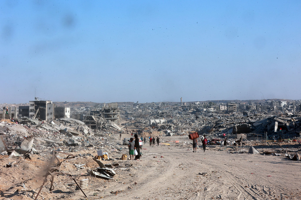 Gran parte de Gaza sigue en ruinas tras dos años de guerra.