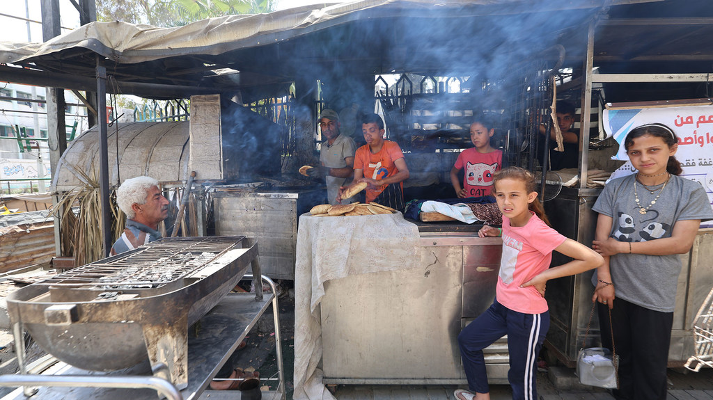 Una familia en Gaza.