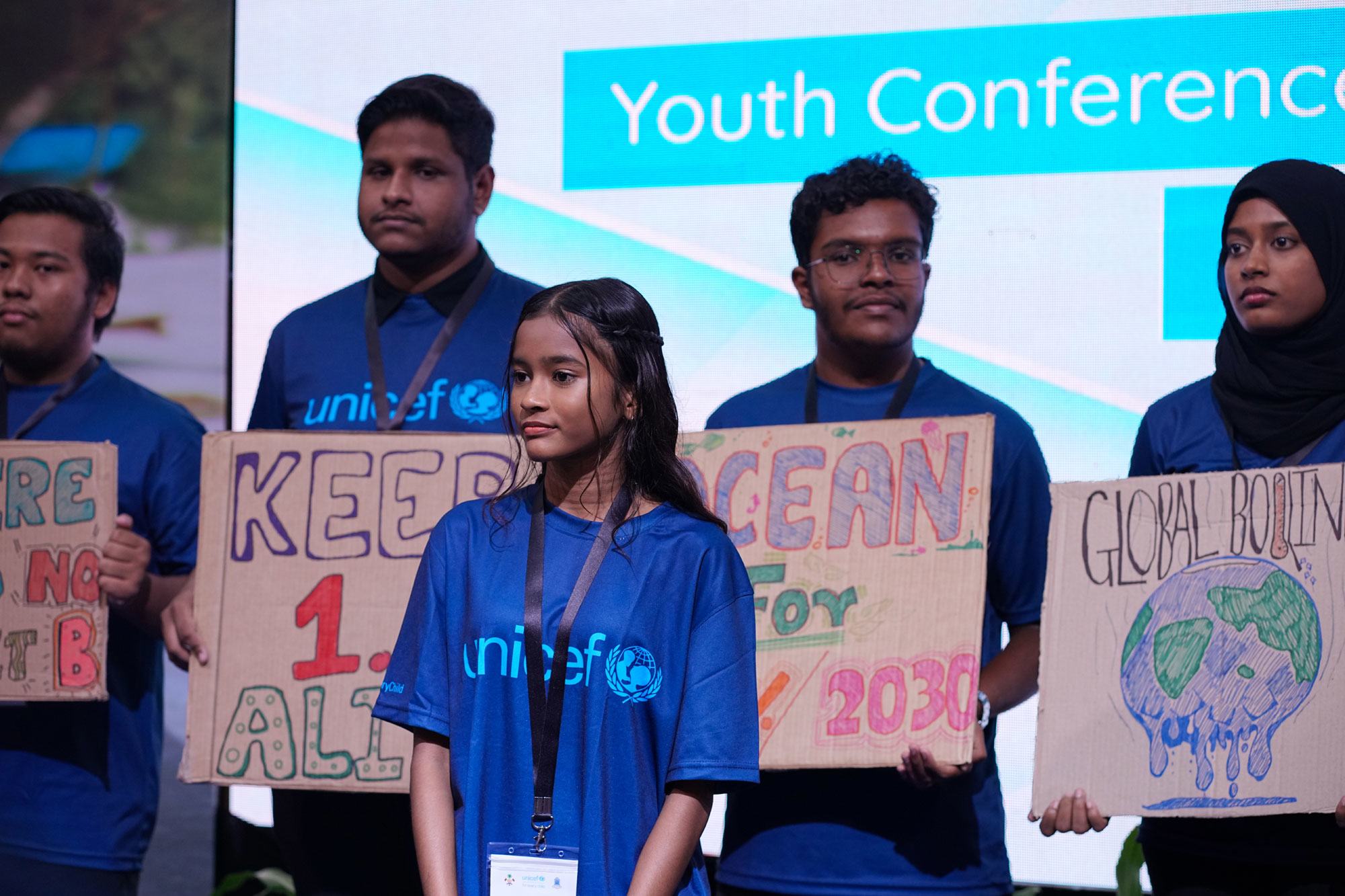 A group of young Maldivians at a national conference as the country prepares for the COP28 climate summit. A group of young Maldivians at a national conference as the country prepares for the COP28 climate summit.