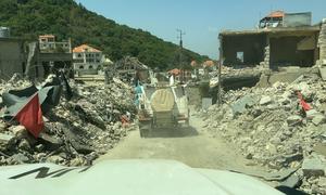 United Nations vehicles pass through the south of Lebanon. 