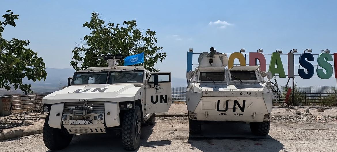 Patrulla en la Línea Azul de la Fuerza Provisional de la ONU para Líbano (UNIFIL).