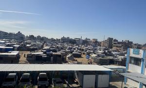 Gazans are living in temporary shelters in Khan Younis.