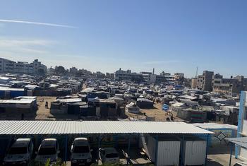 Gazans are living in temporary shelters in Khan Younis.