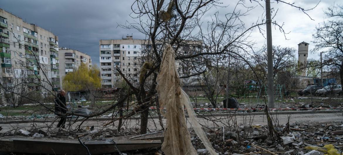 Kupiansk, dans la région de Kharkiv en Ukraine, a été ciblée dans le cadre du conflit en cours avec la Russie (photo d'archives).