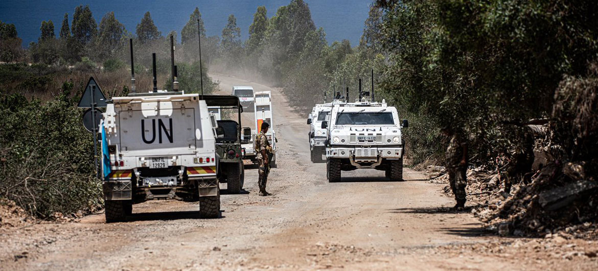 Des véhicules de la FINUL au sud du Liban.