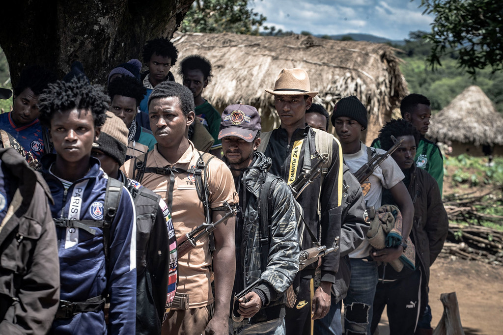 Members of the 3R armed group demobilize in Sanguéré-Lim in the Central African Republic.