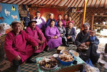蒙古国的牧民。