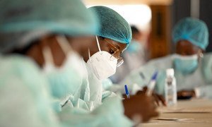 安哥拉罗安达新冠疫苗接种中心。