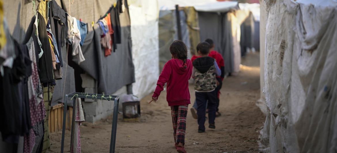 Лагерь для вынужденных переселенцев на юге Газы