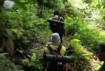Des gardes forestiers patrouillent dans le parc national de Gunung Leuser en Indonésie.