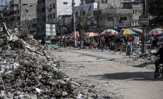 经过几个月的轰炸，加沙北部成了一片废墟。