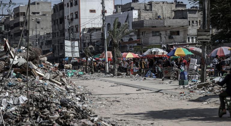 经过几个月的轰炸，加沙北部成了一片废墟。