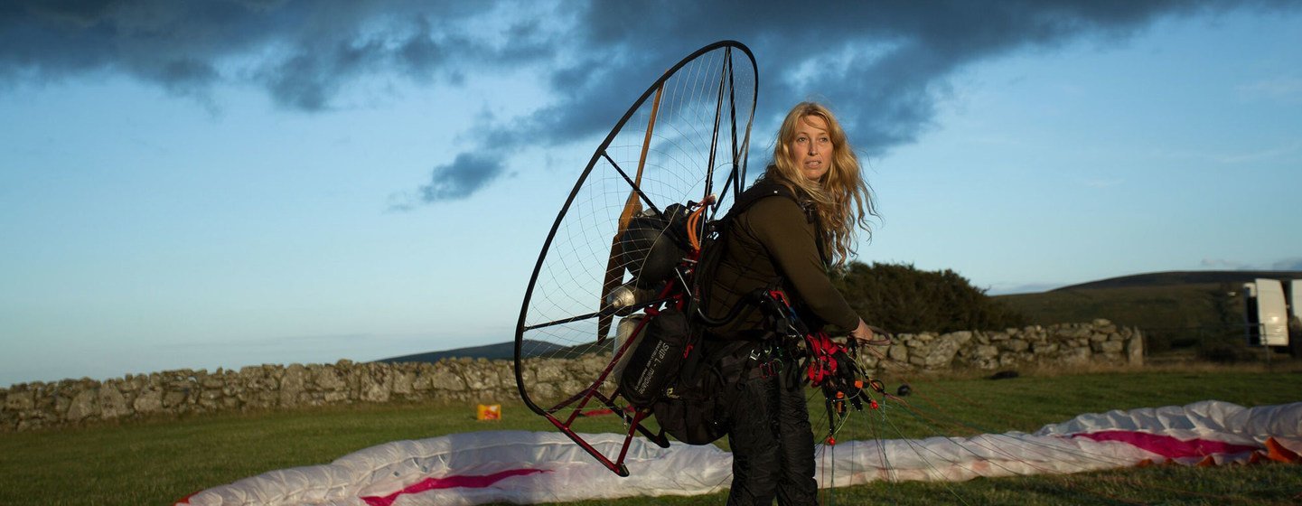 Sacha Dench prepares to follow Bewick’s swans on their annual migration in 2016.