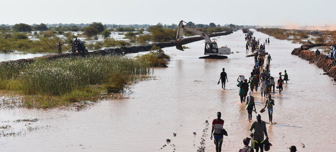 Região de Unity, Sudão do Sul, enfrentou em dezembro as piores cheias em 60 anos. 
