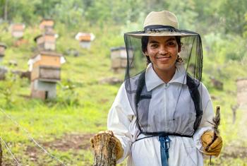 Oralia Ruano Lima fue una de las primeras mujeres de su comunidad indígena en unirse a un proyecto empresarial exclusivamente femenino como apicultora.