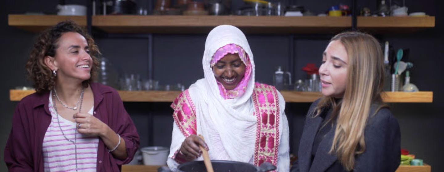 A UN refugee agency (UNHCR) campaign in 2020 included a cooking show featuring celebrities and refugees, giving them the space to tell their stories and a platform to be heard. 