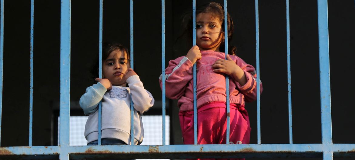 Two young girls in Gaza.