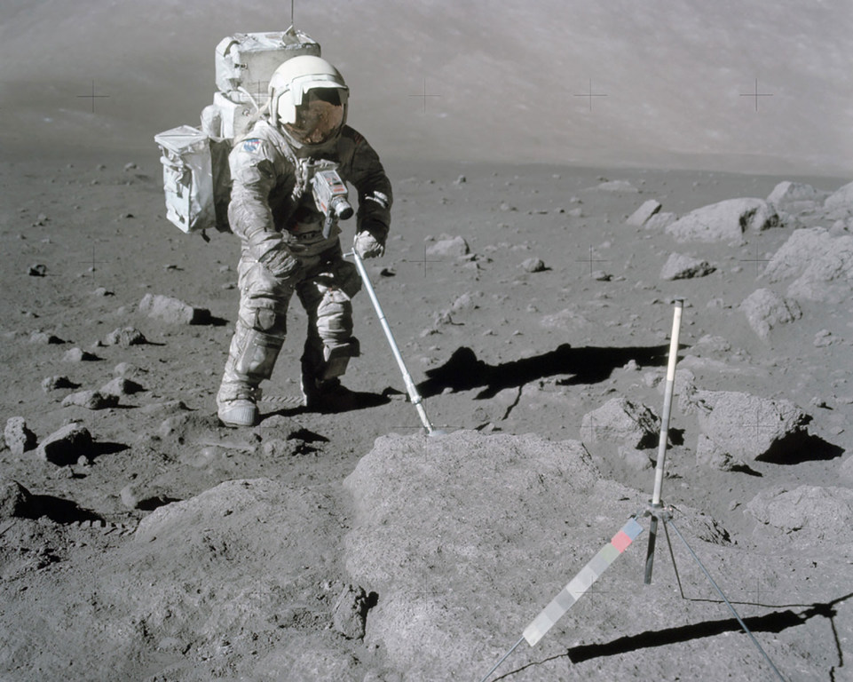 NASA astronaut Harrison Schmitt on the moon (file, 1972) NASA astronaut Harrison Schmitt on the moon (file, 1972)
