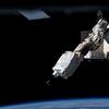 The SS-1 satellite being deployed from the International Space Station