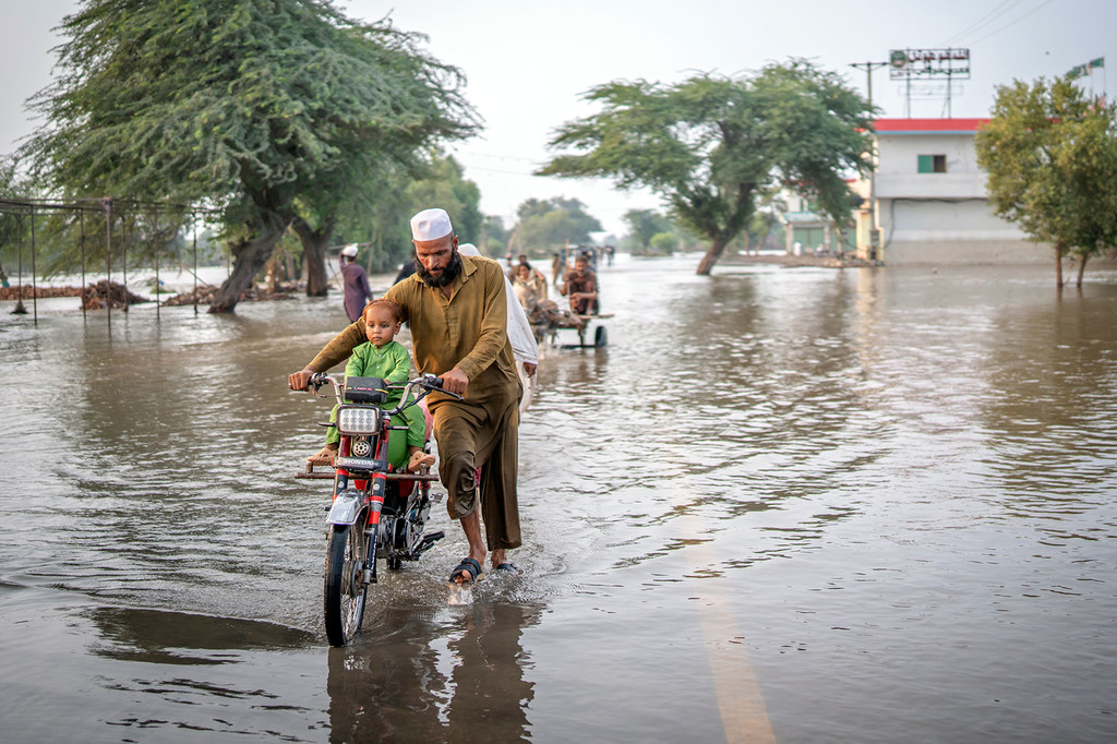 Des habitants de la région du Pendjab au Pakistan affectés par de graves inondations (photo d'archives).