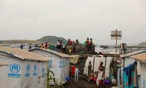 More than 71,000 people who have fled conflict have been living in the Lushagala site in the eastern DR Congo.