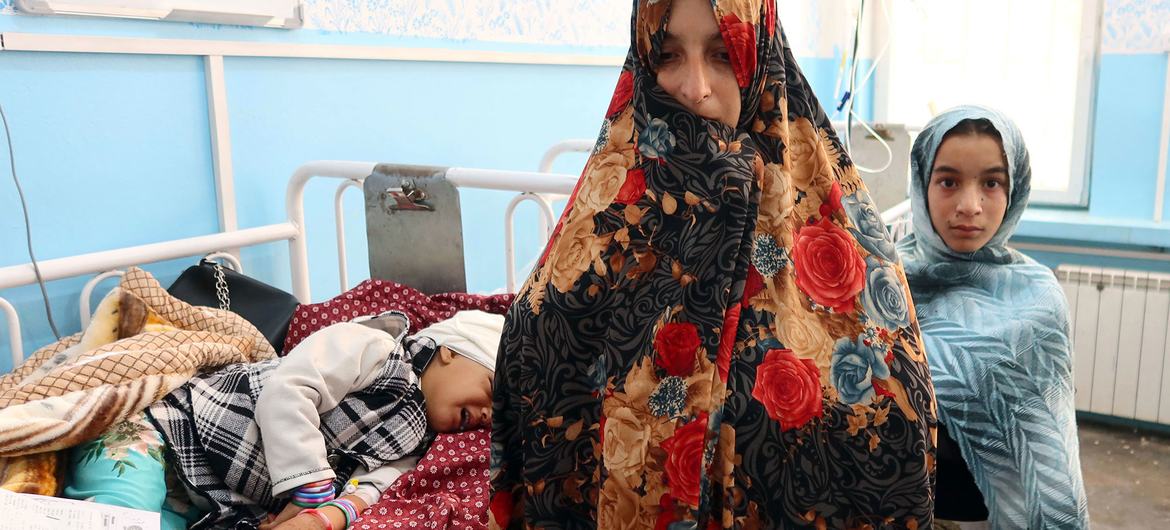 A child is treated at a health centre in Herat, Afghanistan.