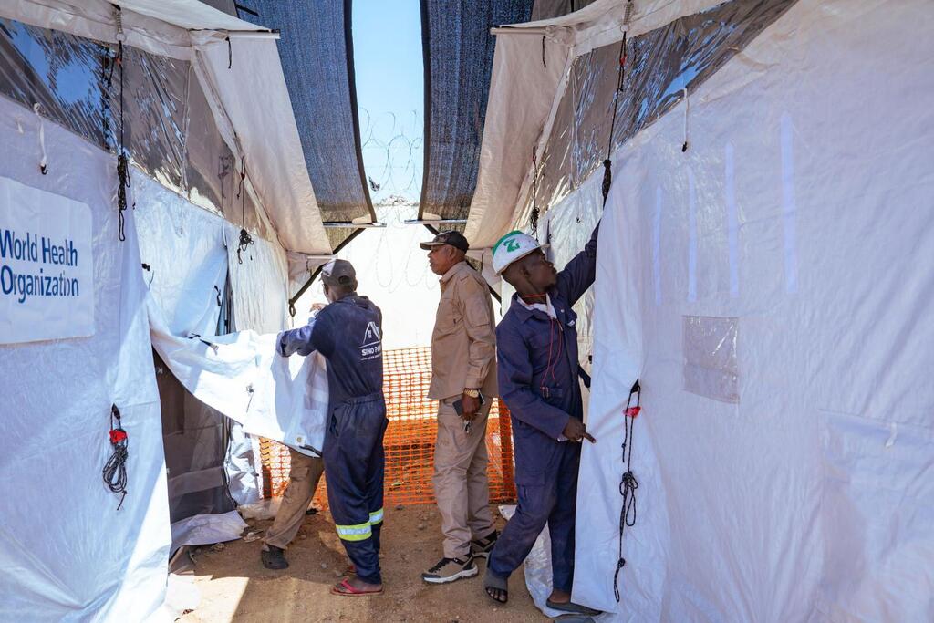 Ebola protection facilities are set up at a prison in eastern DR Congo.