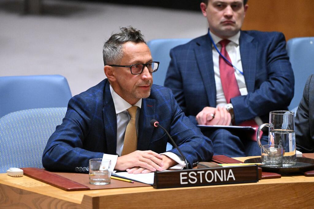 Rein Tammsaar, Mwakilishi wa Kudumu wa Estonia, akihutubia Baraza la Usalama UN kuhusu udumishaji wa amani na usalama nchini Ukraine.