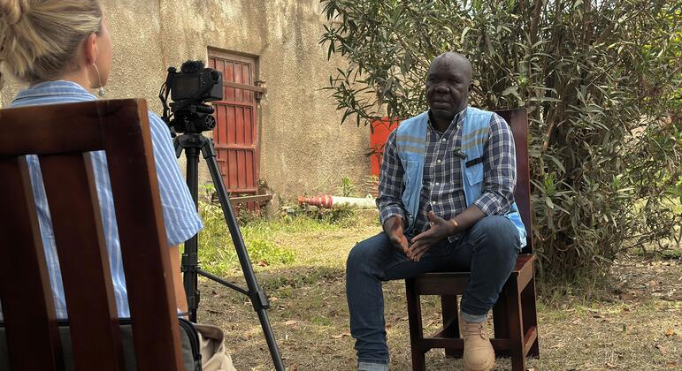 Emmanuel Madragule, travailleur humanitaire à Bunia, dans l'est de la RDC, qui travaille comme chauffeur pour l'OCHA, lors d'une interview avec l'ONU.