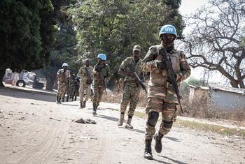 MINUSCA peacekeepers on patrol in rural Central African Republic.