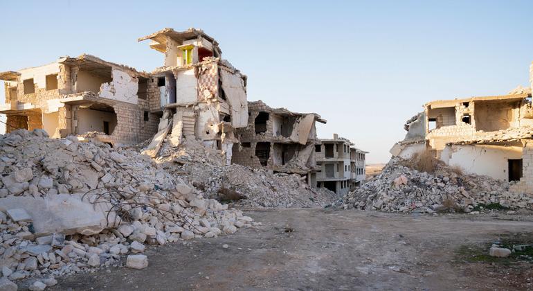 The city of Ma'arrat An Nu'man in Idleb, Syria, has been devastated by the war.