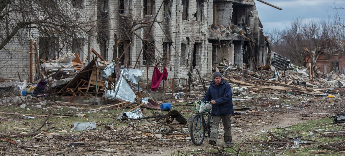 Le village de Novoselivka, près de Tchernihiv, en Ukraine, a été lourdement bombardé (photo d'archives).