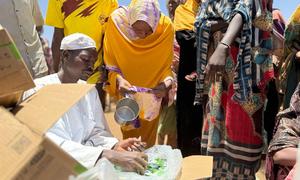 The UN provides food aid to communities which have been forced to flee their homes.