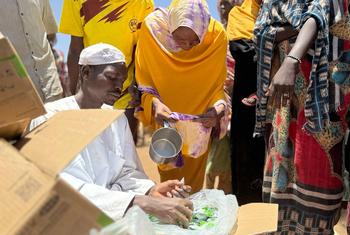The UN provides food aid to communities which have been forced to flee their homes.