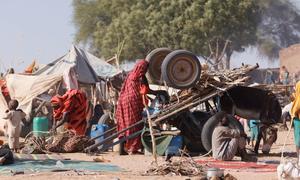 Sudaneses desplazados por la violencia.