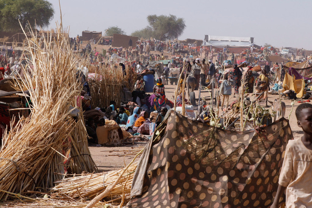 Las familias que huyeron de El Fasher, en Darfur del Norte, buscan refugio en un campamento para personas desplazadas.