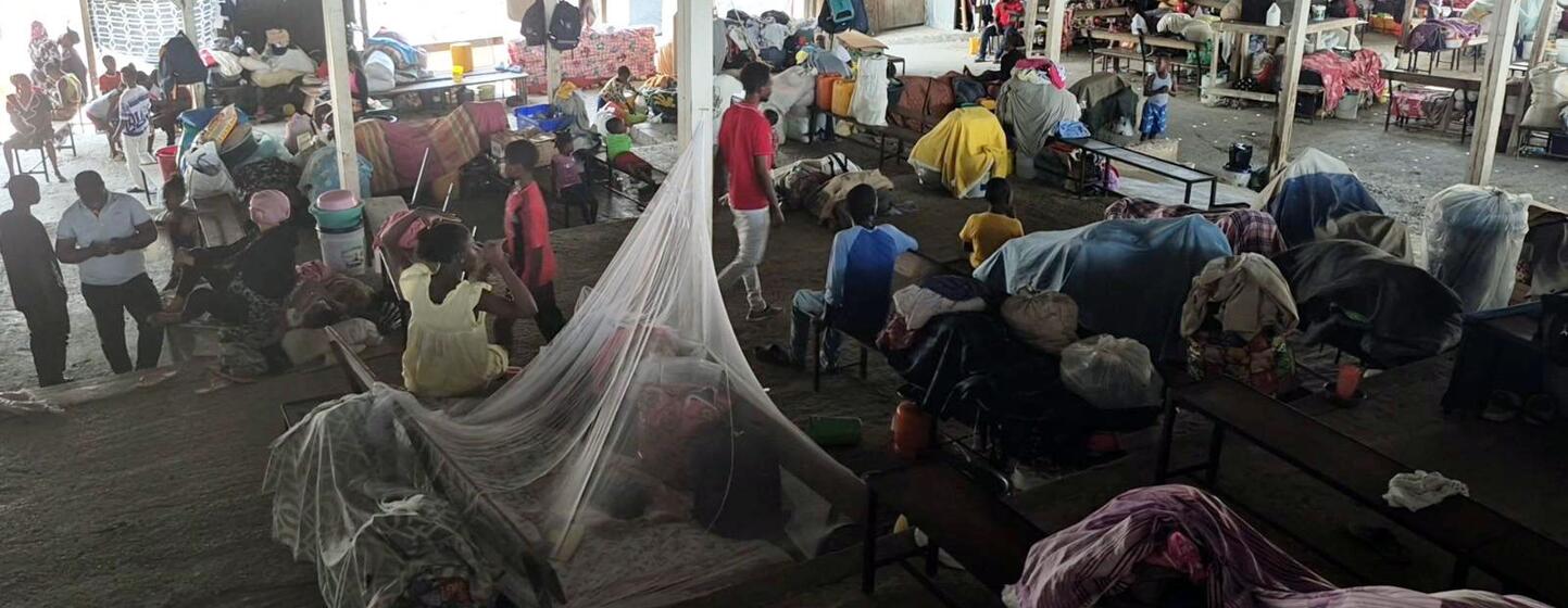 Les habitants de Cité Soleil, y compris des familles avec enfants et des personnes âgées, fuient en passant par la communauté voisine de Drouillard, au nord de Port-au-Prince, près de l'aéroport de la capitale haïtienne.