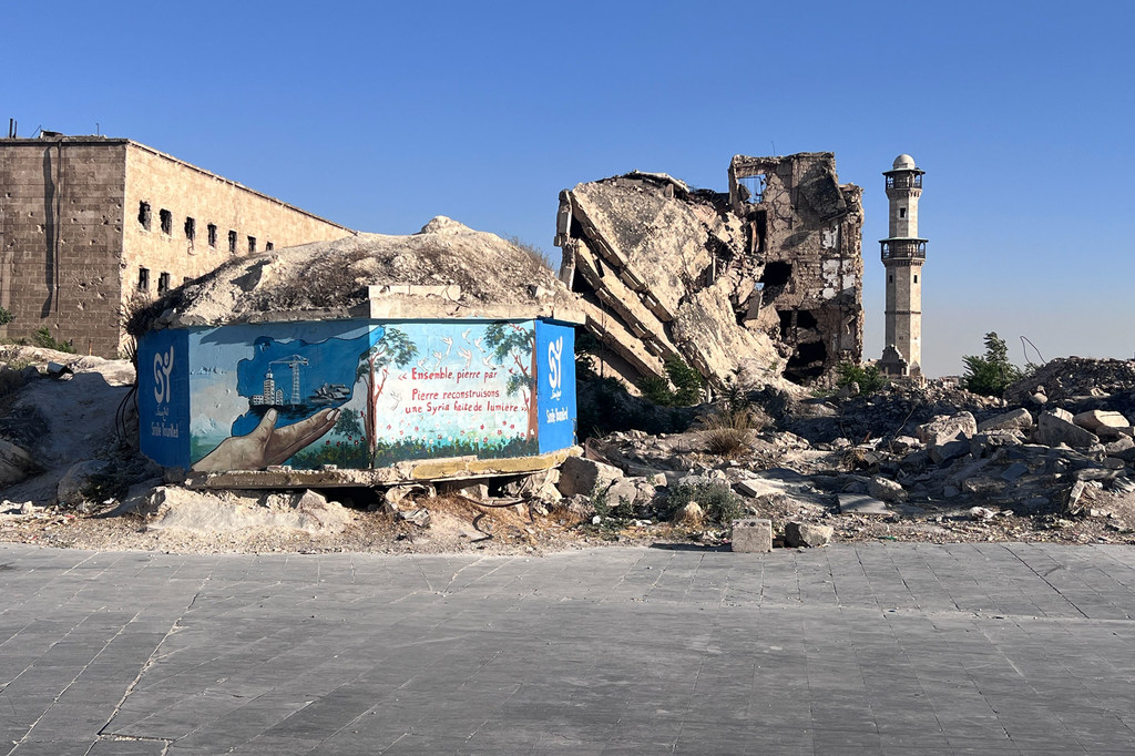 La ville d'Alep, dans le nord-ouest de la Syrie, a subi d'importants dégâts pendant la guerre civile qui a ravagé le pays.