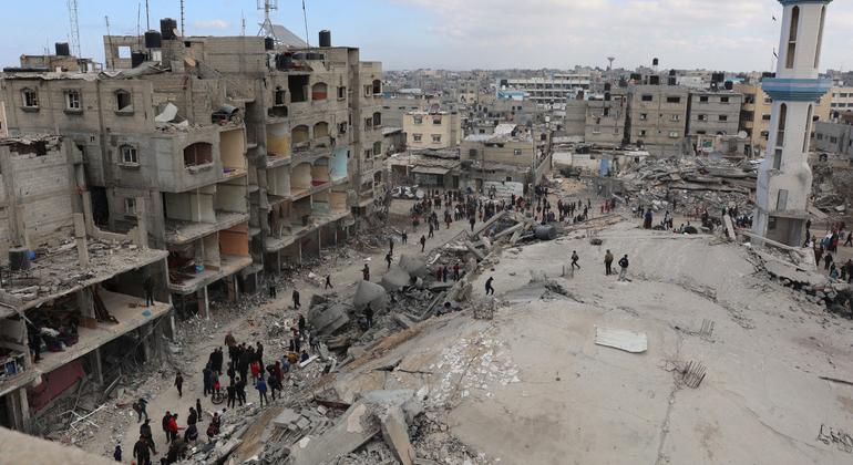 Le quartier d'Al-Shaboura, à Rafah, en ruines.