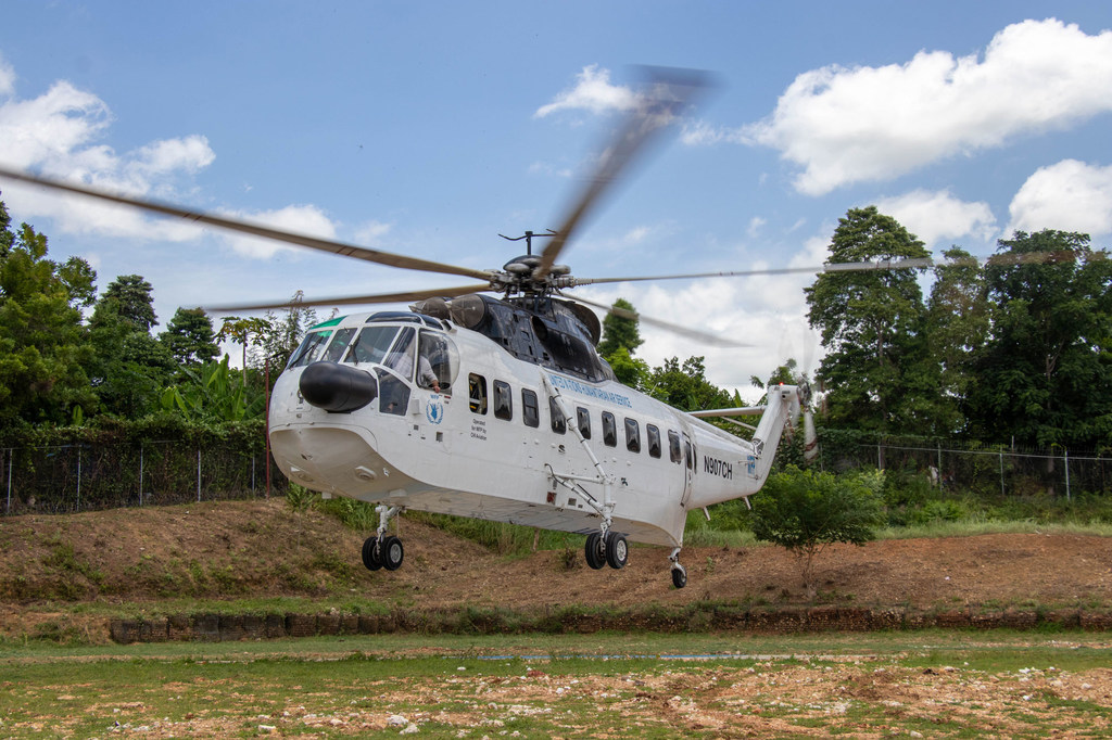 UN staff move around Haiti on helicopters due to the lack of security on the ground.