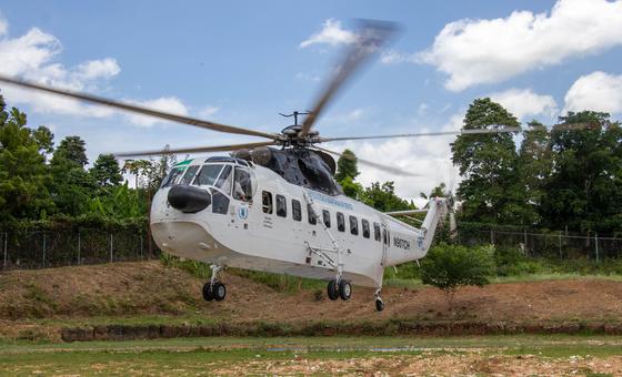 UN staff move around Haiti on helicopters due to the lack of security on the ground.