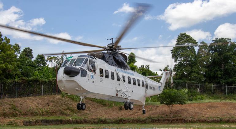 UN staff move around Haiti on helicopters due to the lack of security on the ground.