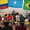 Des migrants en route vers les États-Unis sont soignés dans un centre de soins médicaux à Danlí, au Honduras.