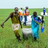 South Sudan. Airdrops in Nyueny, Upper Nile state.
