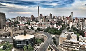 An aerial view of Johannesburg, South Africa.