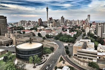 An aerial view of Johannesburg, South Africa.