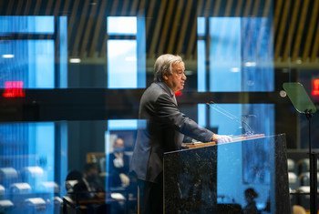 Guterres durante discurso na Assembleia Geral, na segunda-feira, dia 22 de setembro