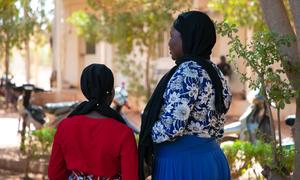 A child survivor of rape in Mali attends a UN-supported help centre with her guardian.