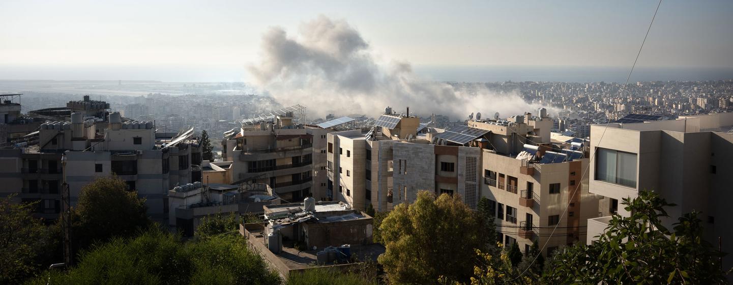 Le quartier de Haret Hreik à Beyrouth, au Liban, est frappé par un missile à la mi-novembre 2024.
